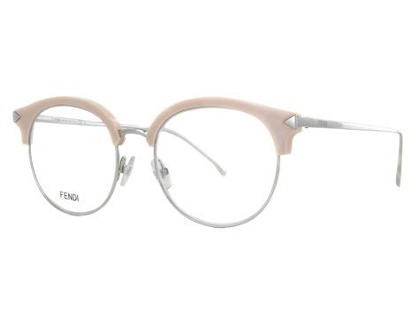 Fendi FF 0165 V5N Pink Palladium Plastic Round Eyeglasses 